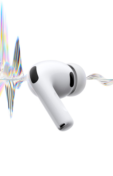 AirPods Pro 3, λευκό χρώμα, μικρόφωνο ακύρωσης θορύβου, άκρο ακουστικού από σιλικόνη, κοντό στέλεχος